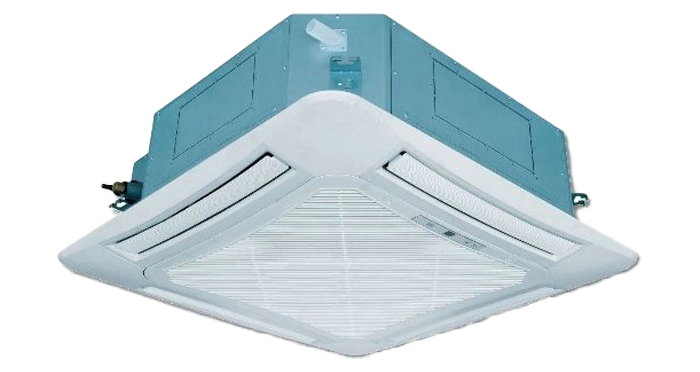 Unidad interior de climatizador tipo cassette para negocios en Valladolid con instalación profesional