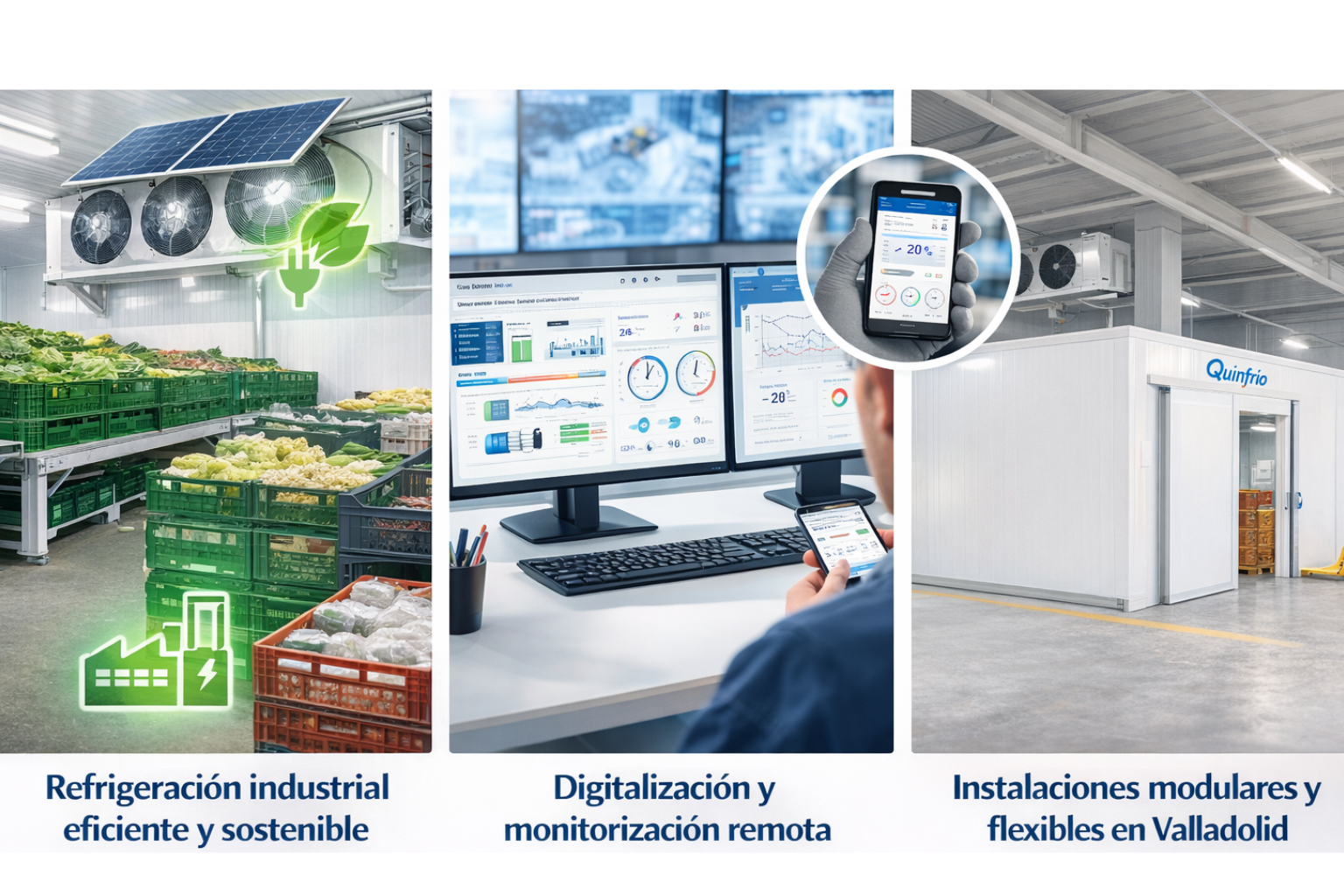 Las 5 tendencias clave en refrigeración industrial 2026 en Valladolid, incluyendo eficiencia energética, monitorización remota y cámaras modulares, por Grupo Quinfrío