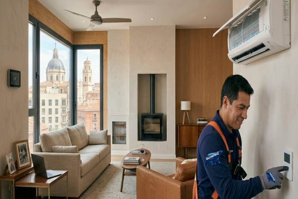 Vivienda moderna climatizado con sistema eficiente de aire acondicionado en Valladolid