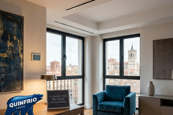 Vivienda moderna con aire acondicionado por conductos y diseño minimalista