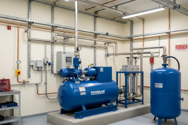 Compresor industrial en instalación de aire acondicionado en Valladolid